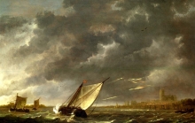 212/cuyp, aelbert - the maas at dordrecht in a storm